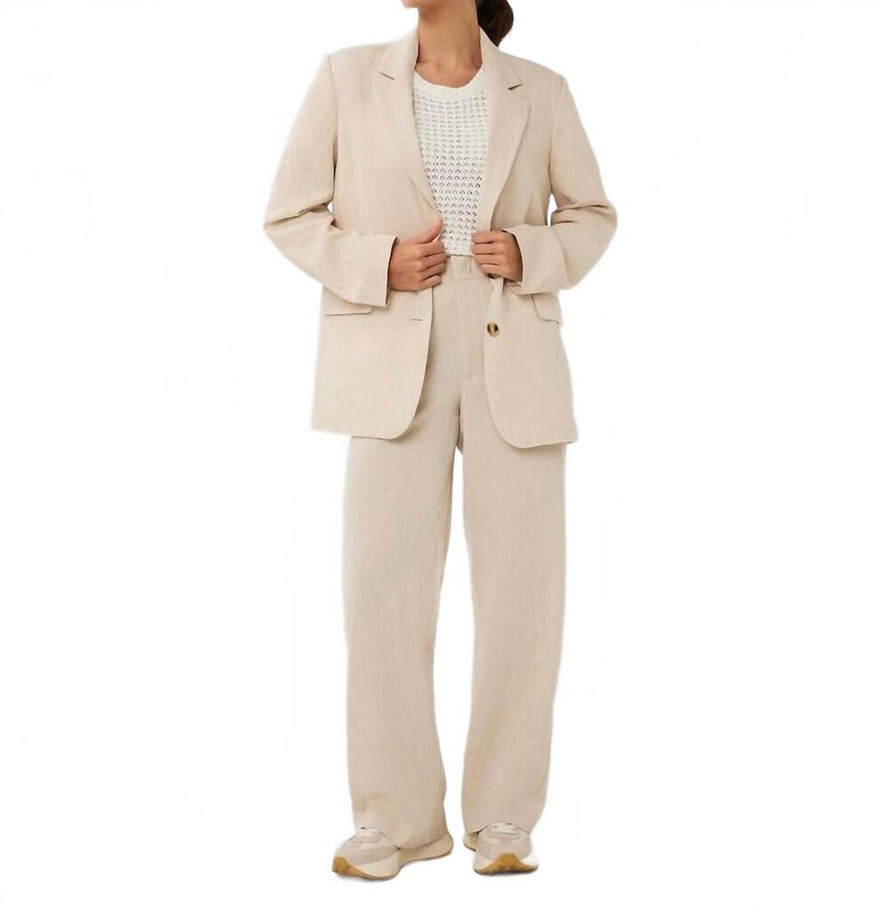 NEW ESQUALO oversized linen blazer in natural
